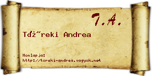 Töreki Andrea névjegykártya